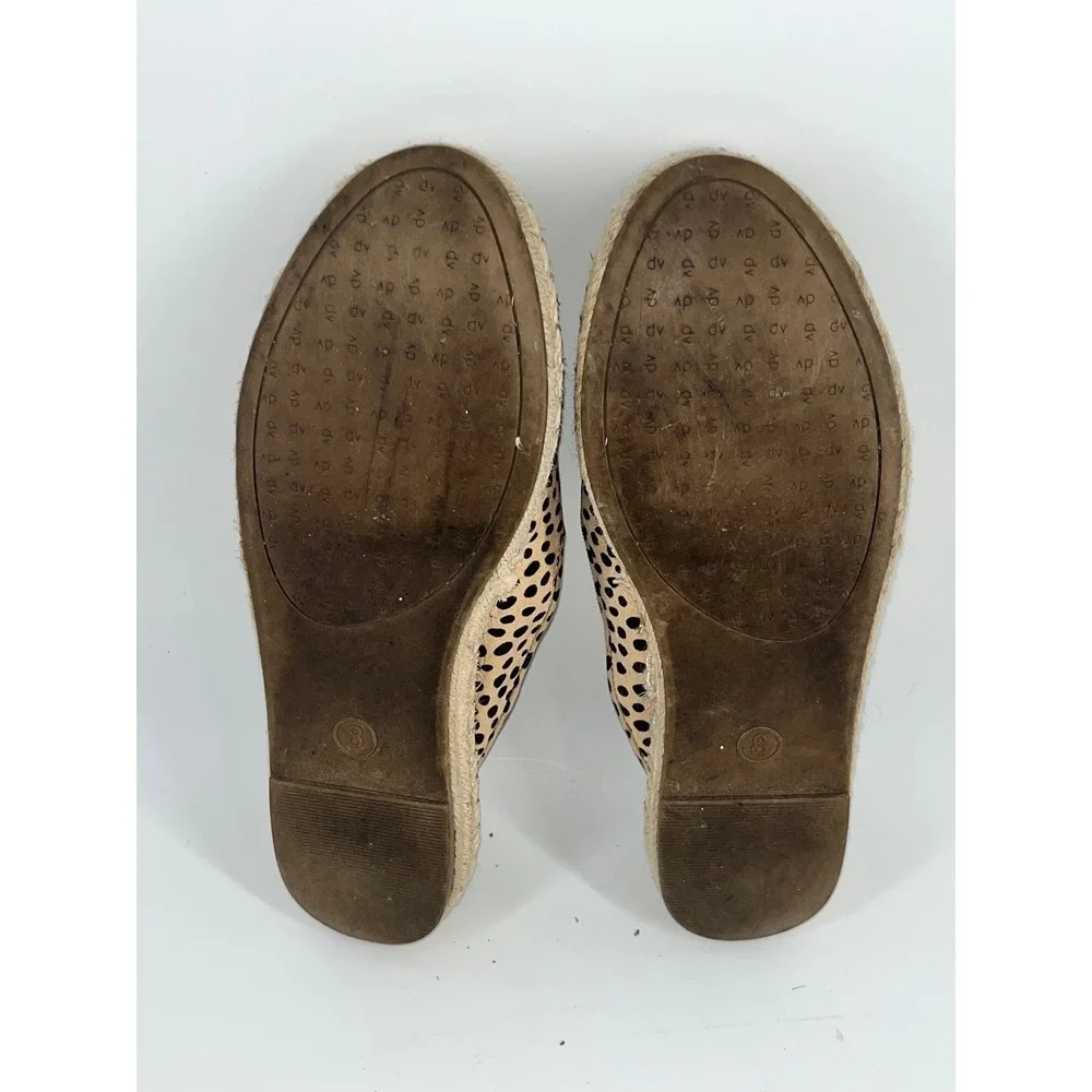 DV Dolce Vita Leopard Print Espadrille Mules Slip‎ On Flats Women Size 8